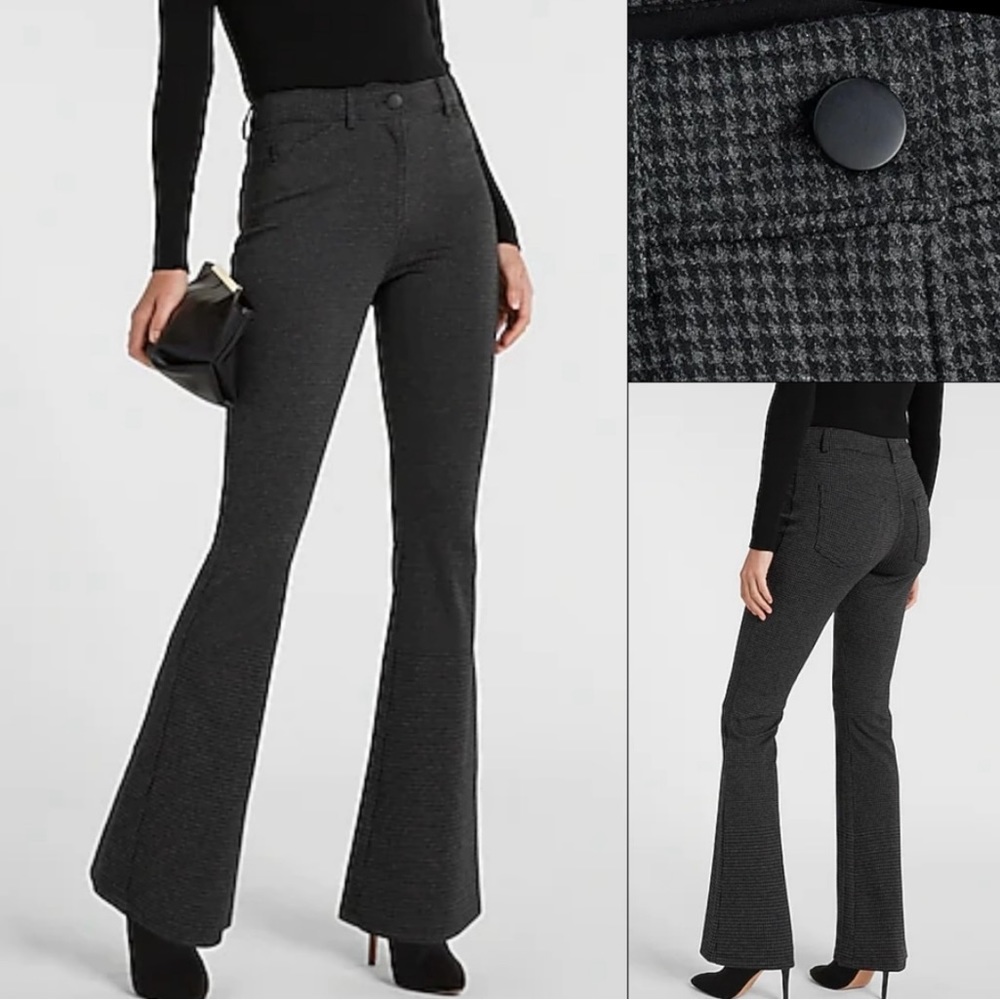 Express High Waisted Houndstooth Flare pant